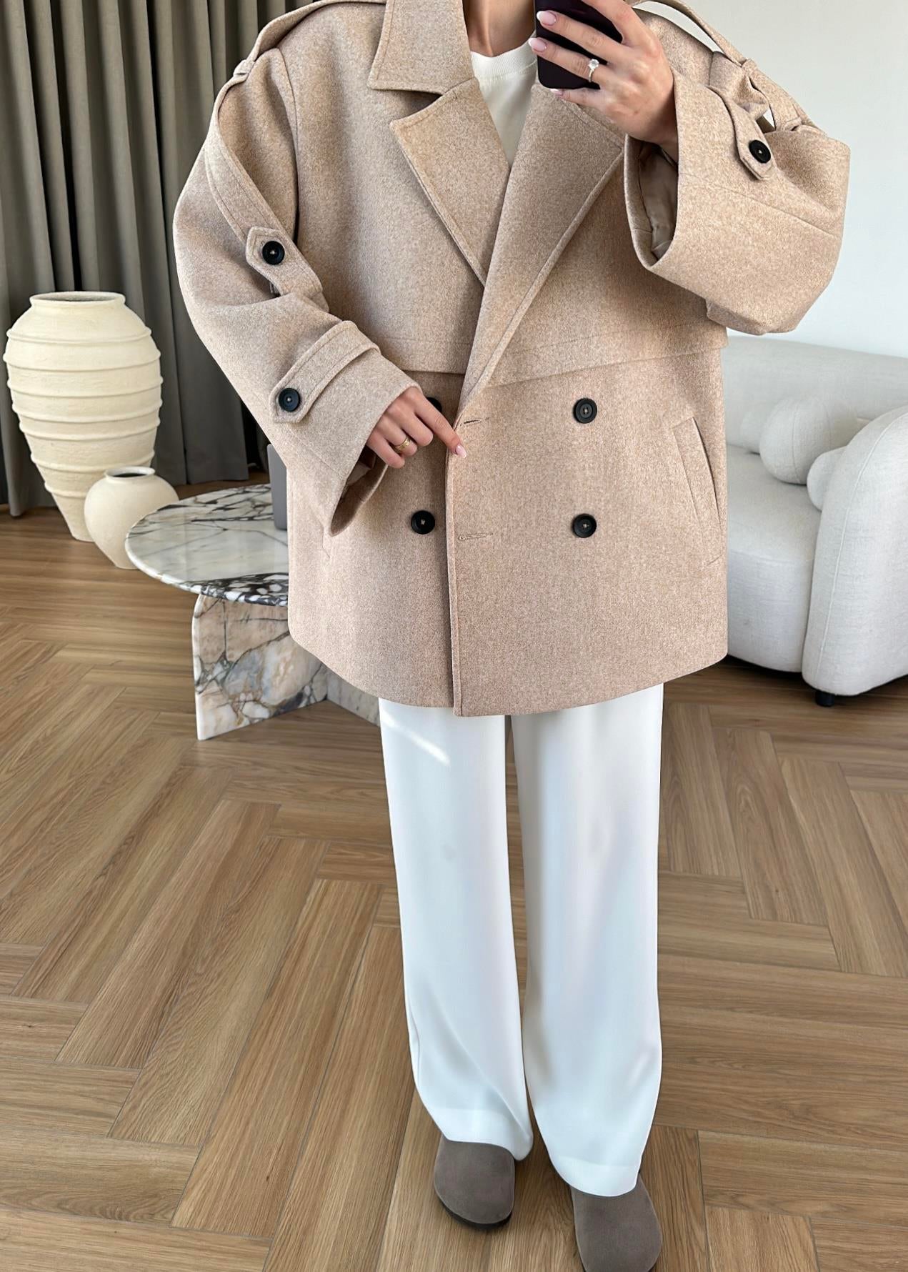 Ara Boy Kaşe Kaban BEJ